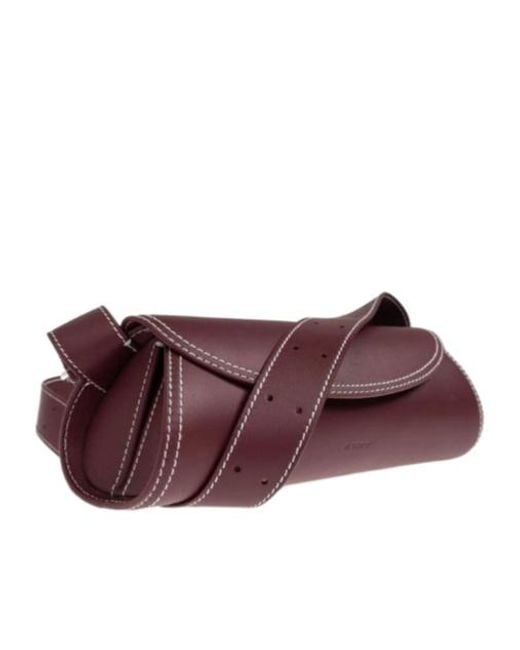 Jil Sander Purple Cannolo Small Shoulder Bag