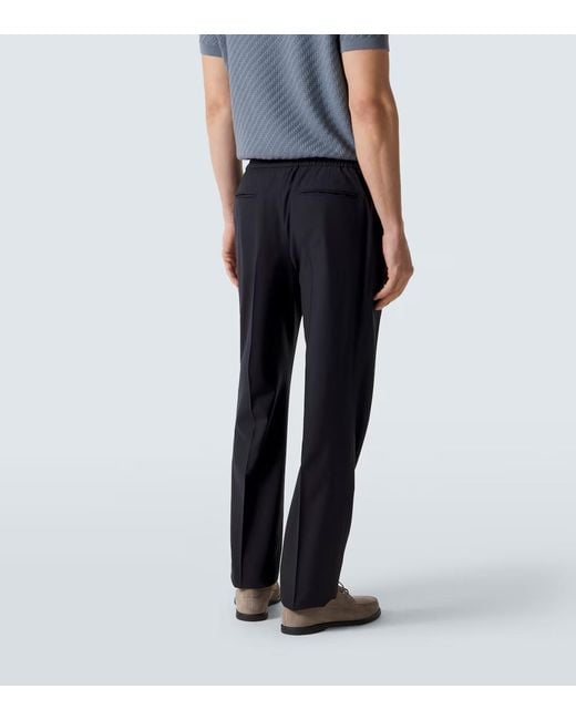 Brioni Blue Asolo Wool Straight Pants for men