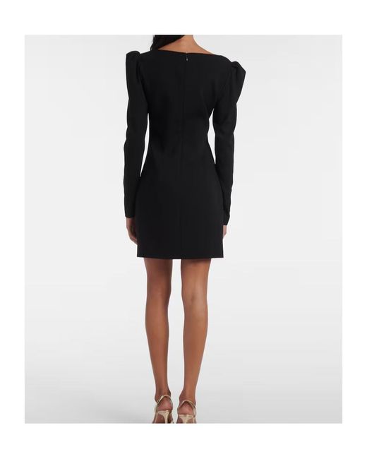 Alessandra Rich Black Wool-Blend Crêpe Minidress