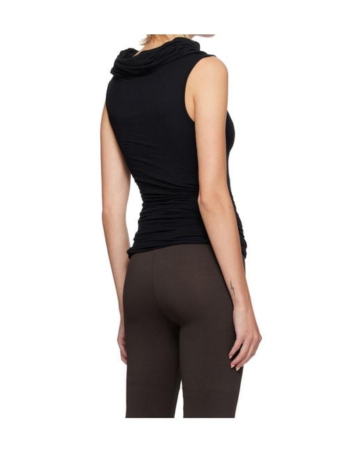 Rick Owens Black Concordians Lola Pleated Design Top