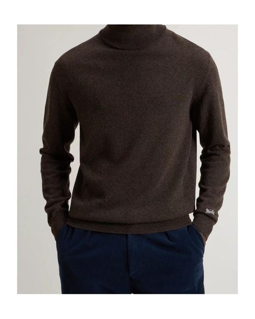 Woolrich Brown Wool Turtleneck Sweater for men