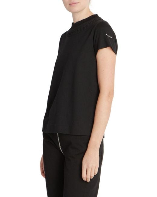 Givenchy Black Embossed Chain Collar Slim-Fit T-Shirt