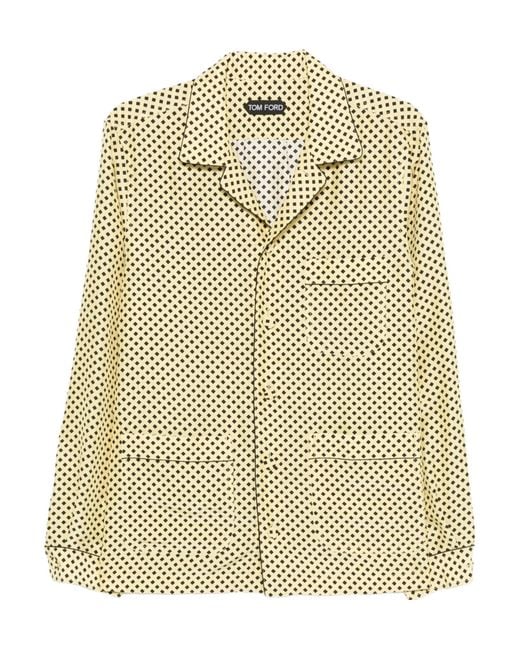 Tom Ford Metallic Patterned Long-Sleeved Shirt for men