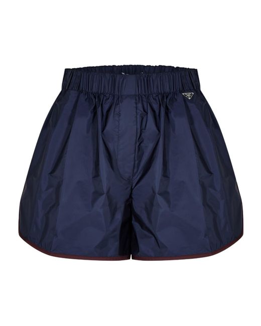 Prada Blue Elastic Waistband Shorts