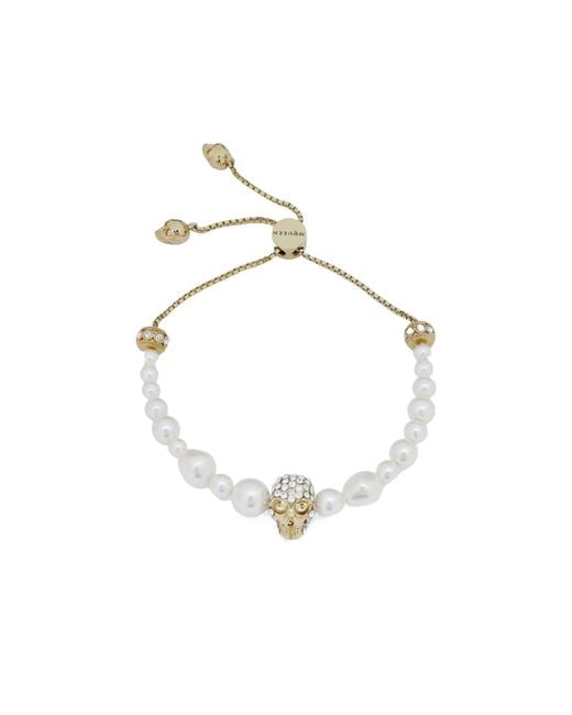 McQueen Metallic Skull Embellished Friendship Bracelet