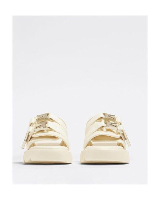 Bottega Veneta White Flash Padded Flat Sandals for men