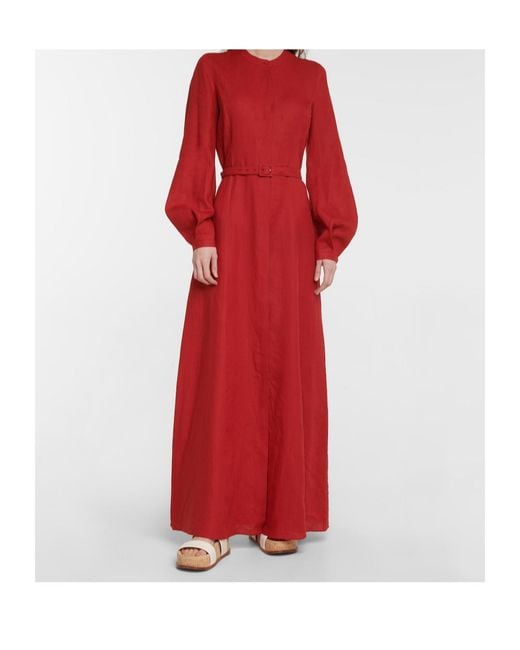 Gabriela Hearst Red Extra Long Dress