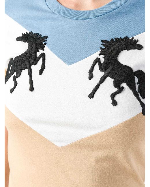 Off-White c/o Virgil Abloh Blue Twisting Horses T-Shirt