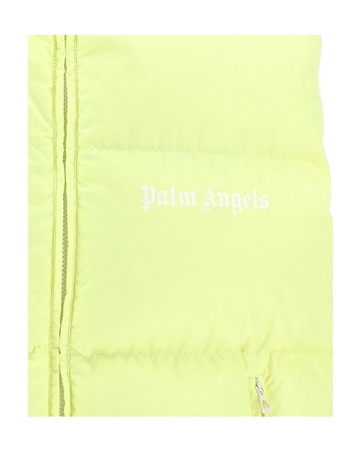 Palm Angels Yellow Zip-Fastening Padded Jacket for men
