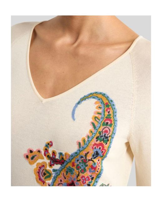 Etro Natural Paisley-Motif Long-Sleeved T-Shirt