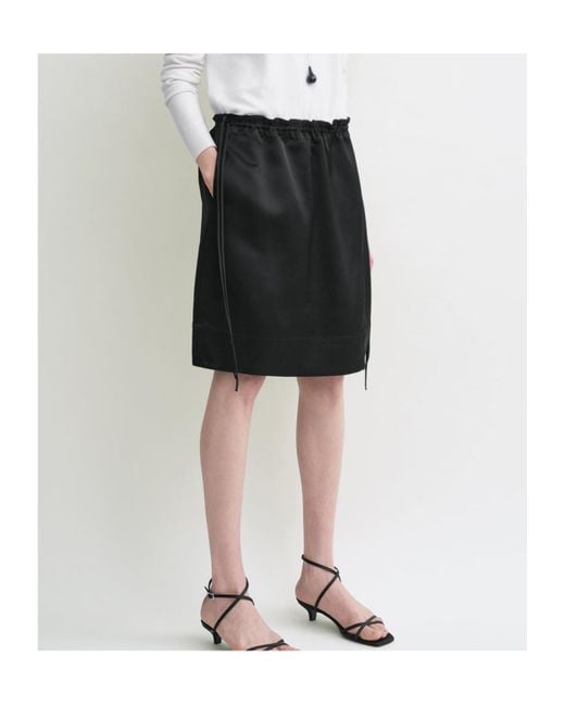 Totême Black Drawstring Mini Skirt