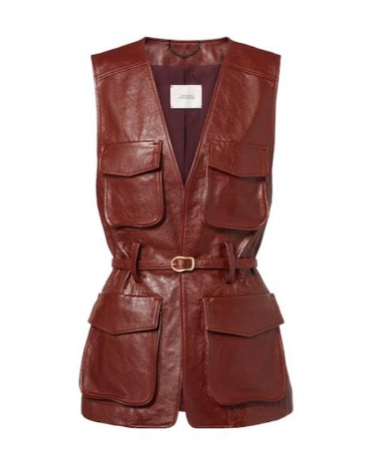 Dorothee Schumacher Red Broken Shine Leather Vest