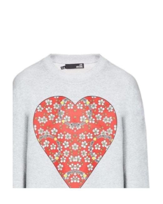 Moschino White Floral Printed Sweater
