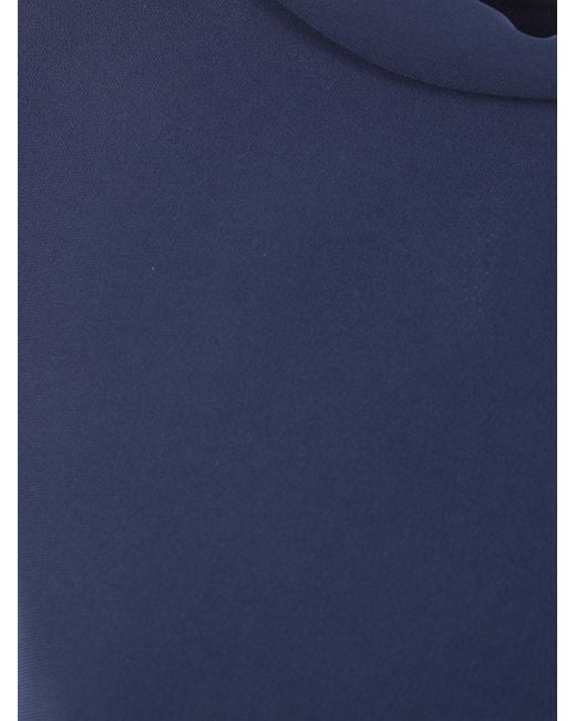 Aspesi Blue Draped-Panel Sleeveless Midi Dress