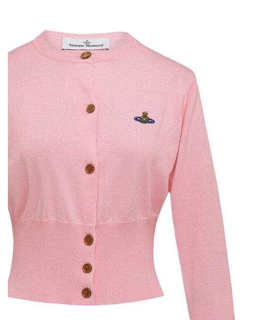 Vivienne Westwood Pink Bea Knit Cropped Cardigan