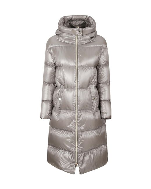 Herno Gray Hooded Down Jacket