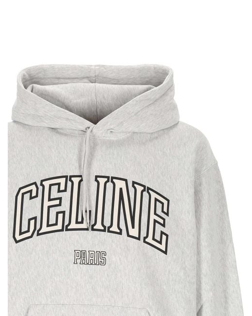 Céline Gray Long-Sleeve Hooded Sweatshirt for men