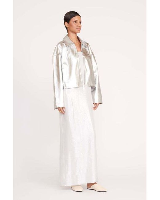 Staud White Long-Sleeved Casual Jacket