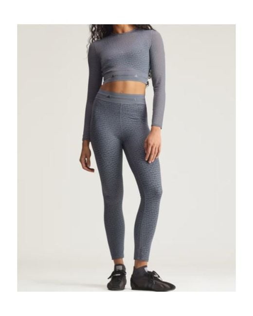 Adidas By Stella McCartney Gray Cropped Mesh Performance Top