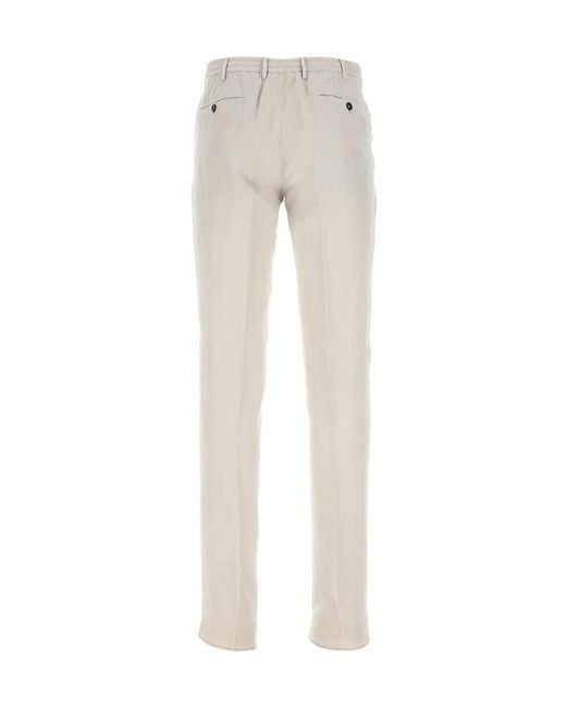 Pt Pantaloni Gray Pt Torino Pressed-Crease Slim Cut Trousers for men