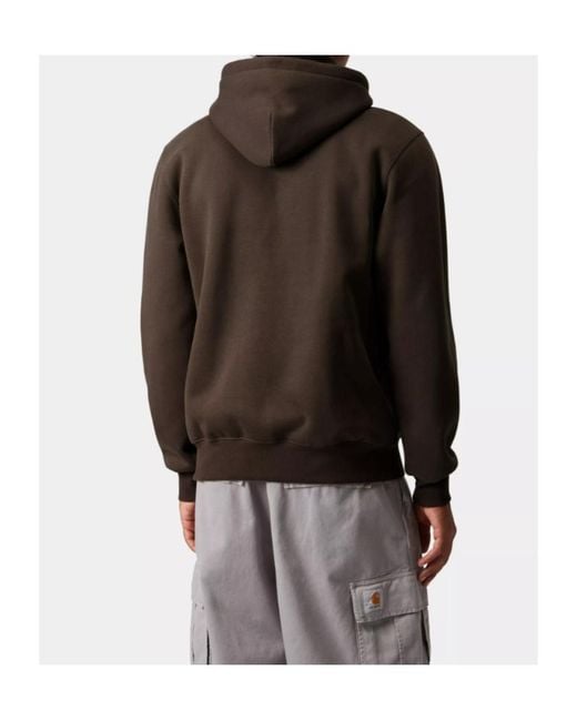 Carhartt Brown Logo Loose Fit Hoodie for men