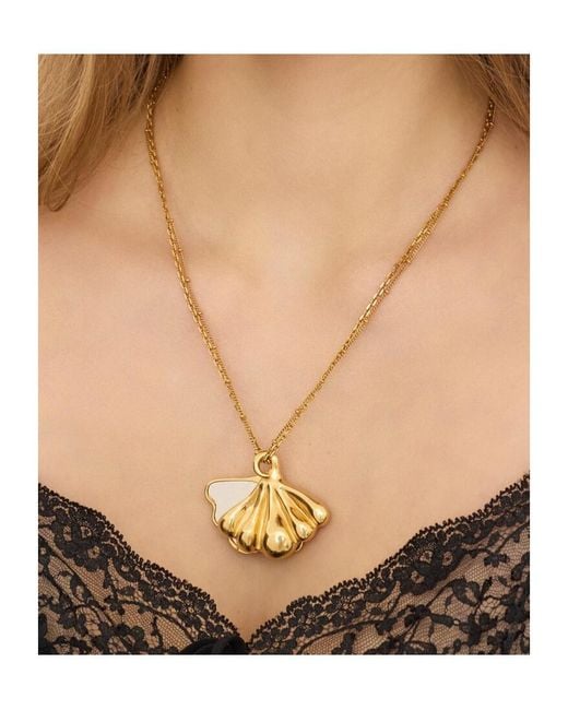 Chloé White Chloé Mirror Double-Chain Pendant Necklace