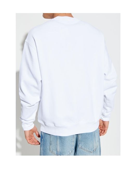 Moschino White Embroidered Sweatshirt for men