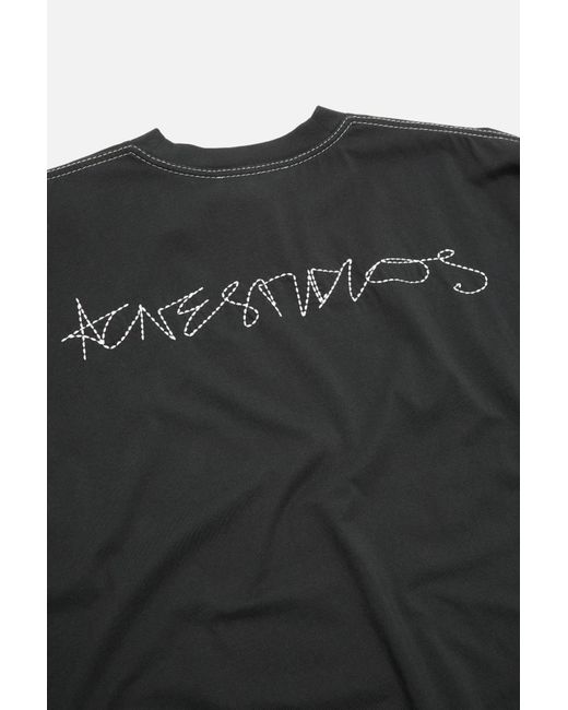 Acne Black Logo T-Shirt for men