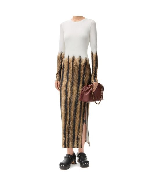 Loewe White Tube Crewneck Dress