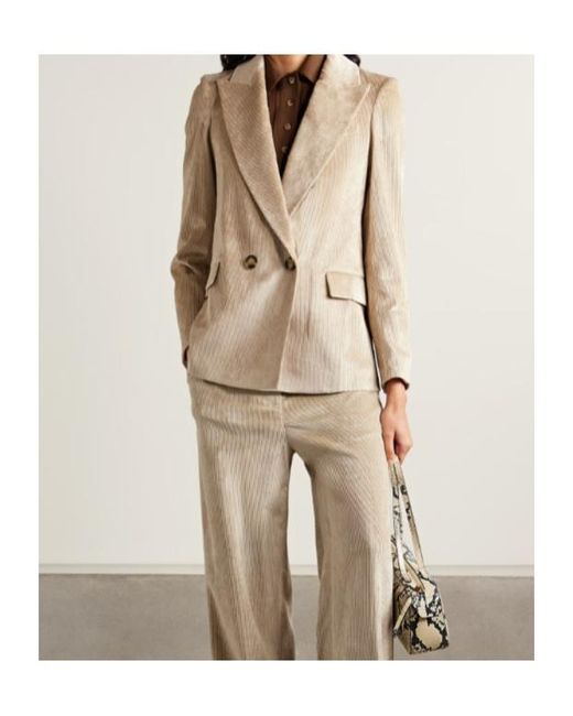 Veronica Beard Natural Sevyn Dickey Double-Breasted Blazer