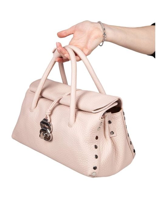 Zanellato Pink Dotta Centauro Small Top Handle Bag