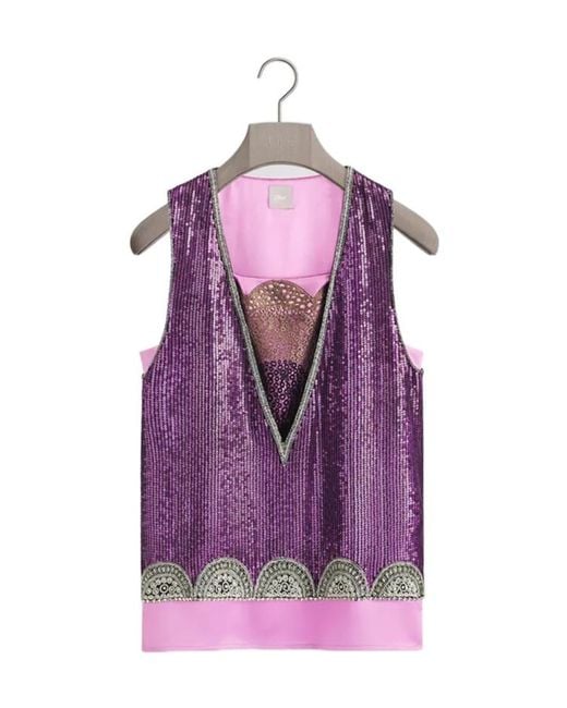 Dior Purple Sleeveless Top With Sequins for men