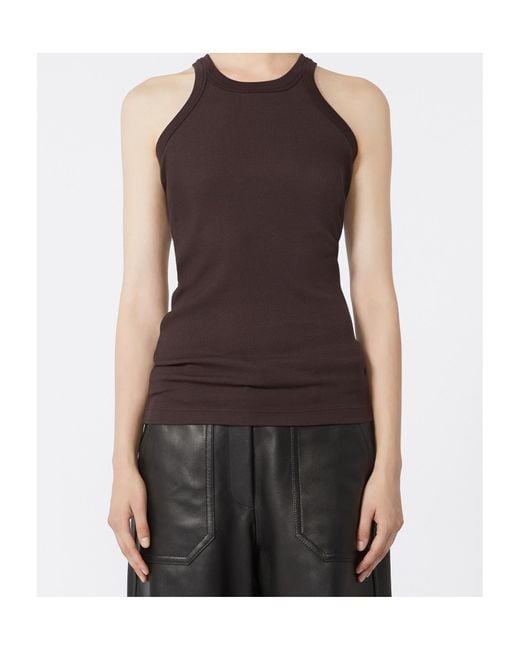 Sportmax Brown Sleeveless Knitted Top
