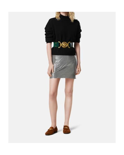 Versace Black Stand-Up Neck Knitted Jumper