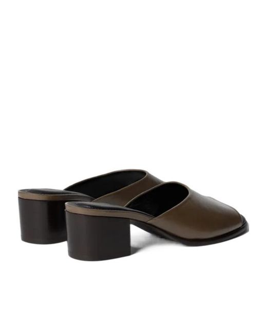 Lemaire Brown Block Heel Slip-On Sandals