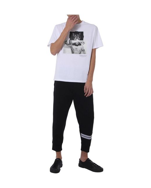 Neil Barrett White Printed T-Shirt With Round Neck for men