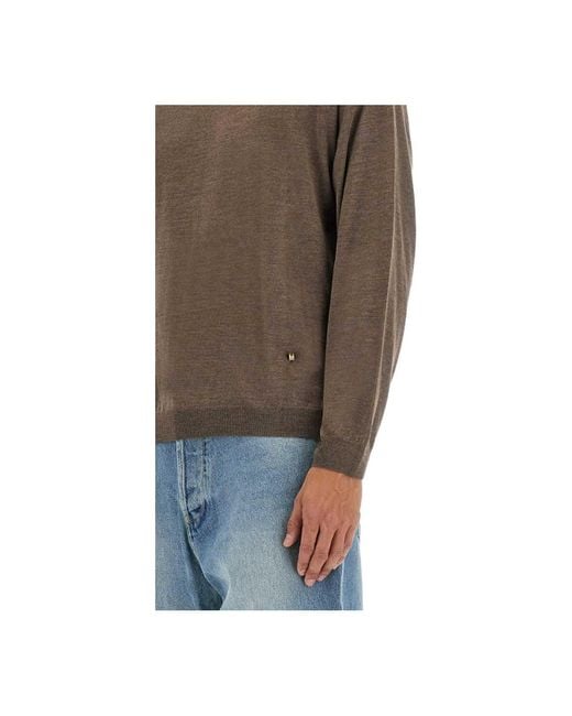 Moschino Brown Crewneck Knitted Jumper for men