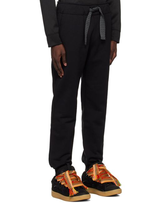 Lanvin Black Curb Woven Drawstring Track Pants for men