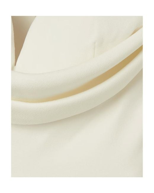 Alex Perry White Hayden Strapless Draped Crepe Jumpsuit