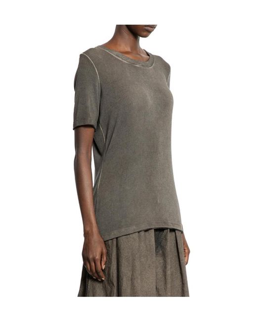 Uma Wang Gray Overdyed Cotton Jersey T-Shirt