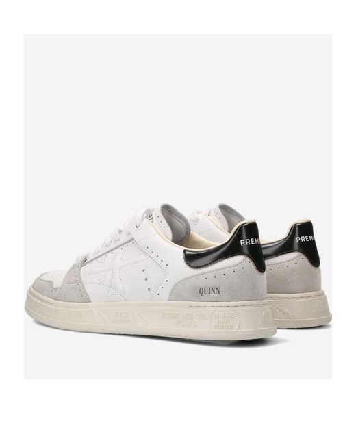 Premiata White Logo Low-Cut Casual Shoes for men