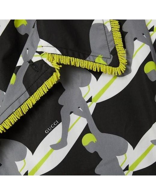 Gucci Black Printed Light Cotton Poplin Shirt for men
