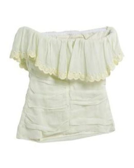 Isabel Marant Green Solid Sleeveless Ruched Top