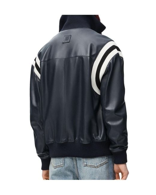 Loewe Blue High Waist Zip-Up Bomber Jacket for men