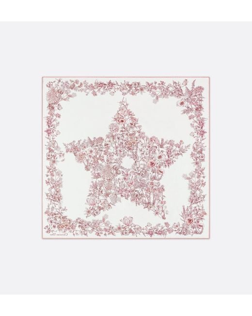Dior White Star 70 Square Scarf