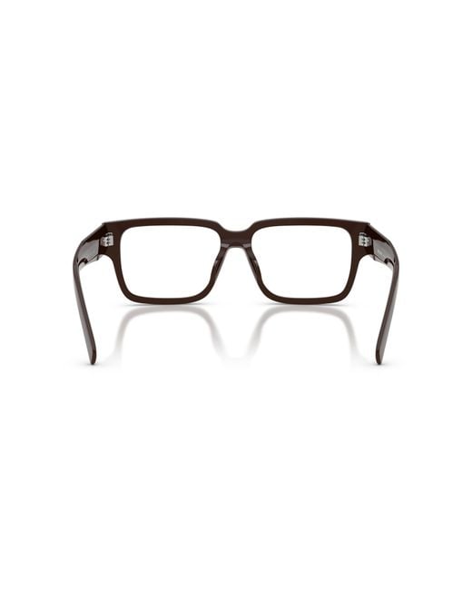 Prada White Eyewear Rectangle Frame Glasses for men