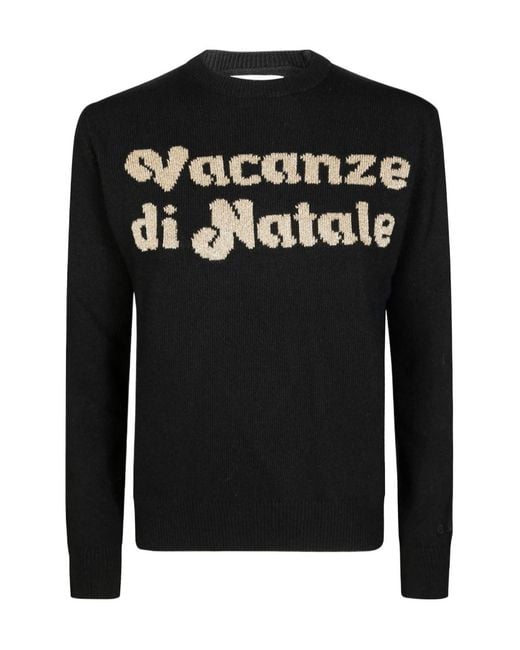 Mc2 Saint Barth Black Vacanze Di Natale Intarsia Crewneck Jumper