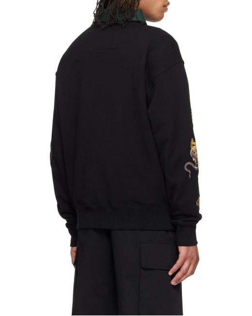 Givenchy Black Logo Embroidered Sweatshirt for men