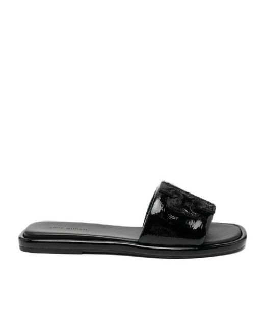 Tory Burch Black Square Toe Sandal