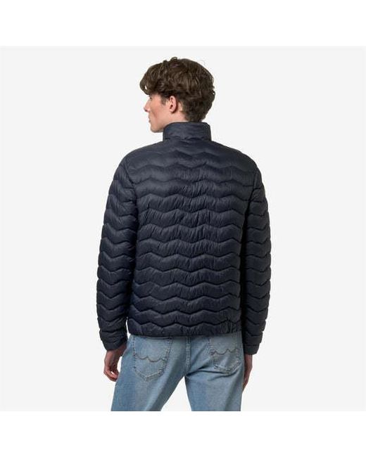 K-Way Blue Valentine Quilted Warm Zipped Jacket for men